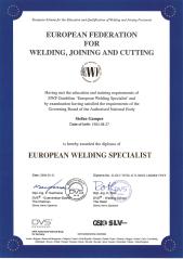 Diplom European Welding Specialist - Gamper GmbH